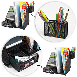 Лоток металлический 5 отделений + выдвижная полка+навесной органайзер цвет чёрный