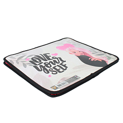 Папка детская с ручками А4 пласт. с рисунком на молнии Современная красавица