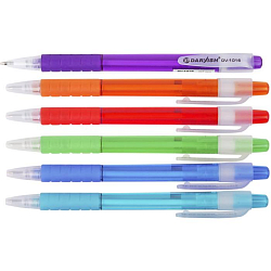 Ручка авт. син. "Darvish" корпус прозрачный цветной с цветным резиновым держателем