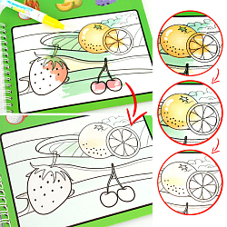 Раскраска  водная с маркером Фрукты