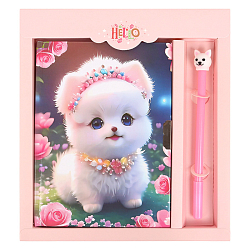 Блокнот 13,5*18 см 50л с замком "Собачка-принцесса" с ручкой