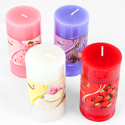 Свеча h- 9,5см,d-5см,ассорти