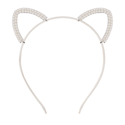 Ободок бежевый для волос с ушками жемчуг