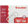 Скрепки 22мм  никелированные 100шт/уп Globus