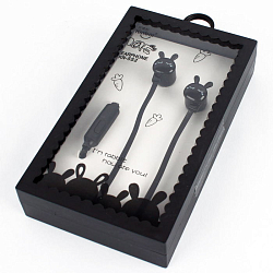 Наушники "Зверьки" вакуумные проводные с микрофоном  (4 вида)