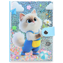 Блокнот 10,5*14,8 см 80л с обложкой ПВХ "Милый котик" на кнопке