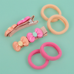 Аксессуары для волос в наборе (2 заколки-зажима+ 4резинки)