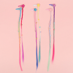 Заколка для волос 4 шт. в наборе (клик-клак с косичкой)