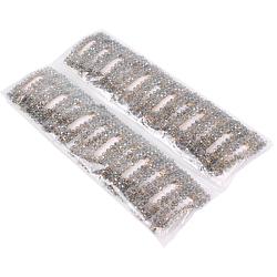 Заколка для волос 2 шт в наборе клик-клак с бусинками "хрусталь" серая