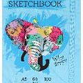 Скетчбук А5 64л. Soft Touch Elephant на резинке 7БЦ