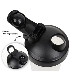 Шейкер 600мл чёрная крышка