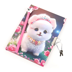 Блокнот 13,5*18 см 50л с замком "Собачка-принцесса" с ручкой