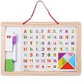 Доска для рисования двусторонняя 22*33см (доска,мелки,губка,магниты,маркер)