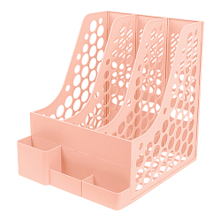 Лоток вертикальный 3 отделения с горизонтальными  отсеками розовый