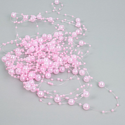 Праздничное украшение "Бусы на леске" розовые