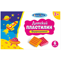 Пластилин   6цв. флуоресцентный детский 90г "Darvish"