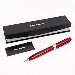 Ручка подар. "Darvish" корпус красный с серебристой отделкой в футляре