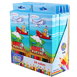 Карандаши 24цв "Darvish" "Веселое путешествие" корпус шестигранный (набор)