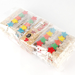 Прищепки декоративные деревянные  10шт/уп  "Звездочка" (набор)