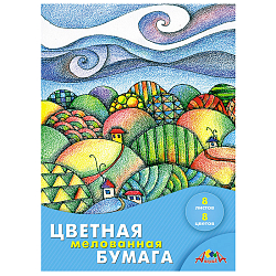 Бумага цветная двухсторонняя мелованная  А4  8л. 8цв. "Витраж"