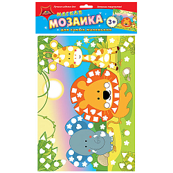 Мозаика мягкая для самых маленьких 21*30см "Весёлые животные"