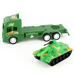 Автовоз военный с техникой (с танком). Игрушка