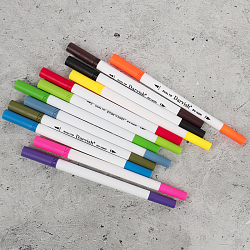 Фломастеры и линеры 2в1 12 цветов