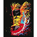 Рисование по номерам на чёрном холсте 40*50см  "Кроссовок"