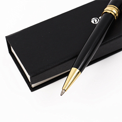 Ручка подар. "Darvish" корпус черный с золотистой отделкой в футляре