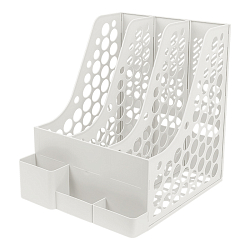 Лоток вертикальный 3 отделения с горизонтальными отсеками светло-серый