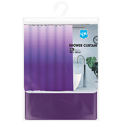 Шторка для ванной с кольцами 180*180см ассорти