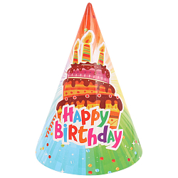 Праздничное украшение "Колпачок" h-16см 6шт/ уп (набор) ассорти