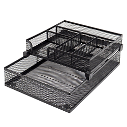 Органайзер настольный металлический 6 отделений черный