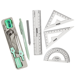 Готовальня 10 предметов "XO mate" в метал. футляре