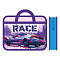 Папка детская с ручками А4 пласт. с рисунком на молнии  Race