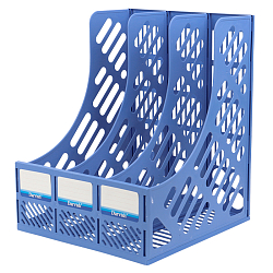 Лоток вертикальный 3 отделения сборный синий