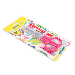 Ножницы 12см детские с европодвесом с пластик. колпачком розовые