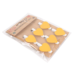 Прищепки "Сердце" декоративные деревянные  6 шт в наборе, ассорти