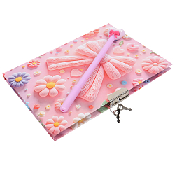 Блокнот 13,5*18 см 50л с замком "Бантик" с ручкой