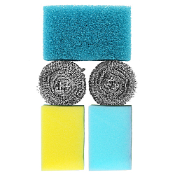 Набор для мытья посуды 5 шт (2 фольгированные губки, 3 полипропиленовые губки)