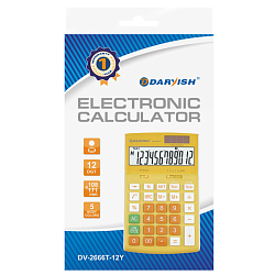 Калькулятор настольный 12 разр. "Darvish" 108*171*29мм  жёлтый