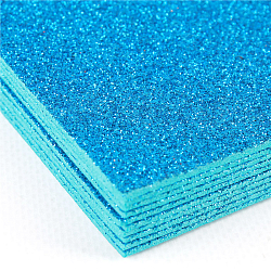 Набор пластичной замши с блёстками голубая А4 10л (фоамиран)