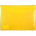 Папка-конверт на кнопке А4 жёлтая 0,18мм