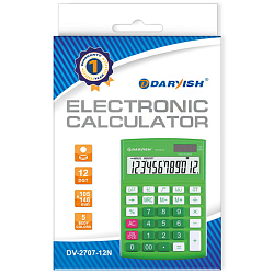 Калькулятор настольный 12 разр. "Darvish" 105*146*25мм  зелёный