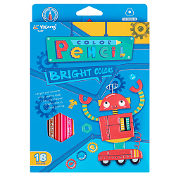 Карандаши 18цв трёхгранный корпус "Роботы"