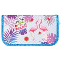 Пенал  2отдел. 190*105мм Фламинго и листья
