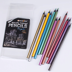 Карандаши 12цв "Darvish" металлизированные корпус  трёхгранный (набор)