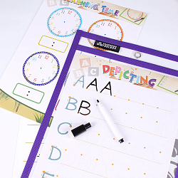 Папка  "Пиши-стирай" с бумажным вкладышем "Darvish" А4 на кнопках