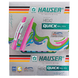 Ручка автоматическая шариковая чёрная  Quick корпус ассорти HAUSER