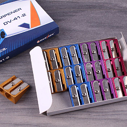 Точилка металлическая "Darvish" двойная цветная